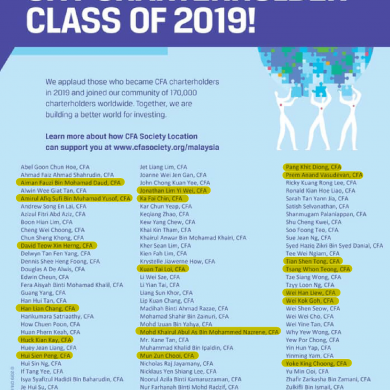 CFA® Charterholders Class of 2019-2020